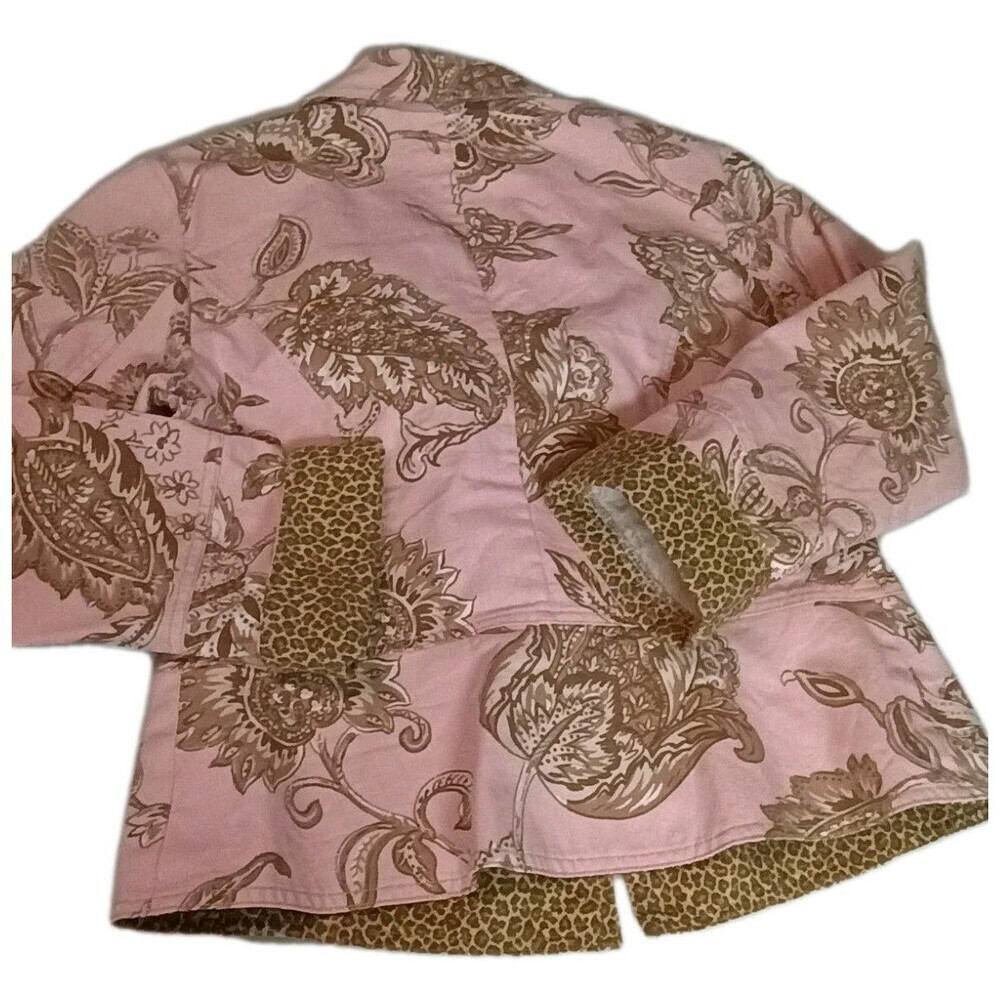 Alexis & Avery Pink Floral Paisley Blazer Jacket Small Cotton Made in USA - Picture 5 of 15